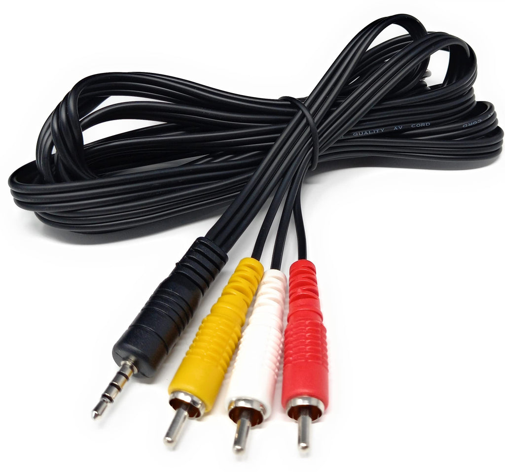 DRUT 3.5mm 4 Pole Jack Plug to 3 x RCA Phono Composite Audio Video AV AUX Lead Cable