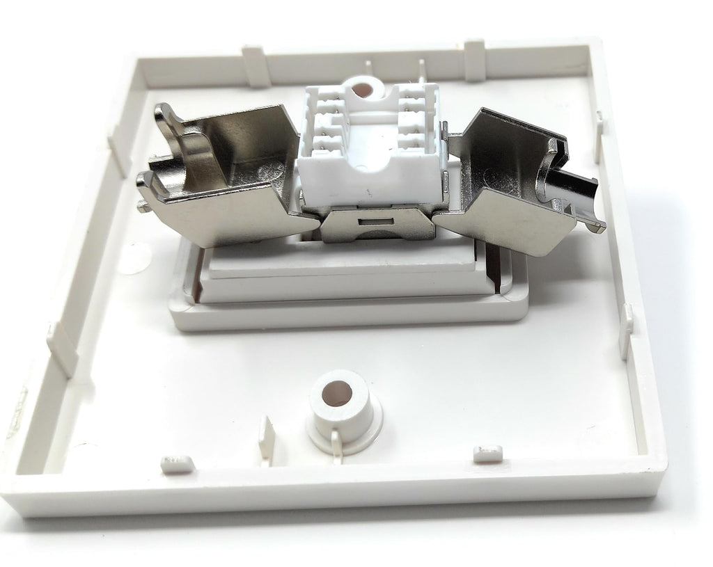 DRUT Cat6a Shielded Loaded Faceplate Tool-less for RJ45 Ethernet Cable