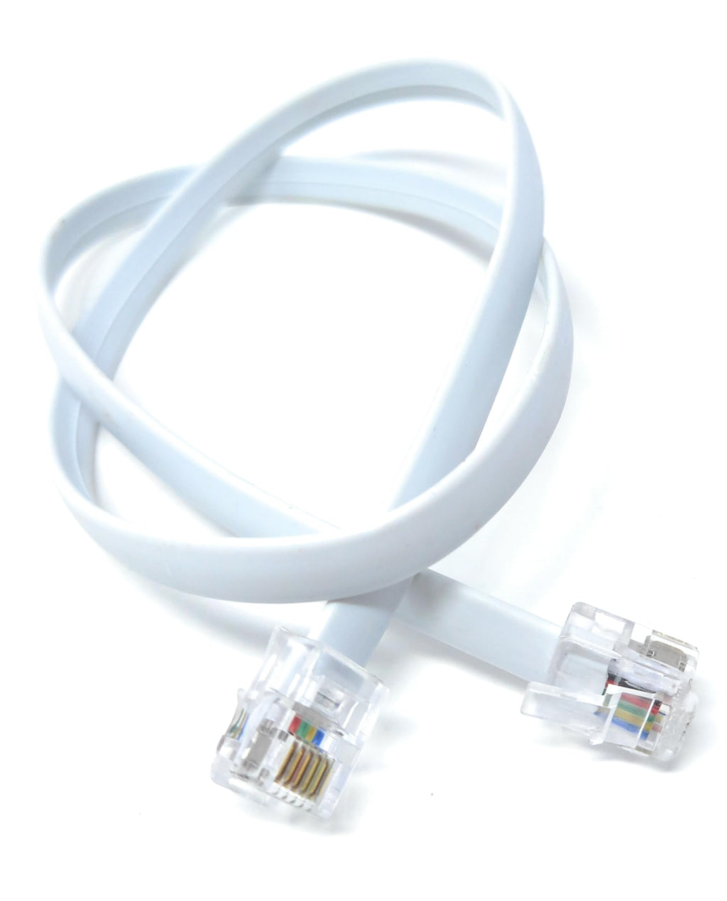 DRUT FLAT RJ12 to RJ12 6P6C Cable Lead Plug to Plug (RJ11 with 6 pin Wire)