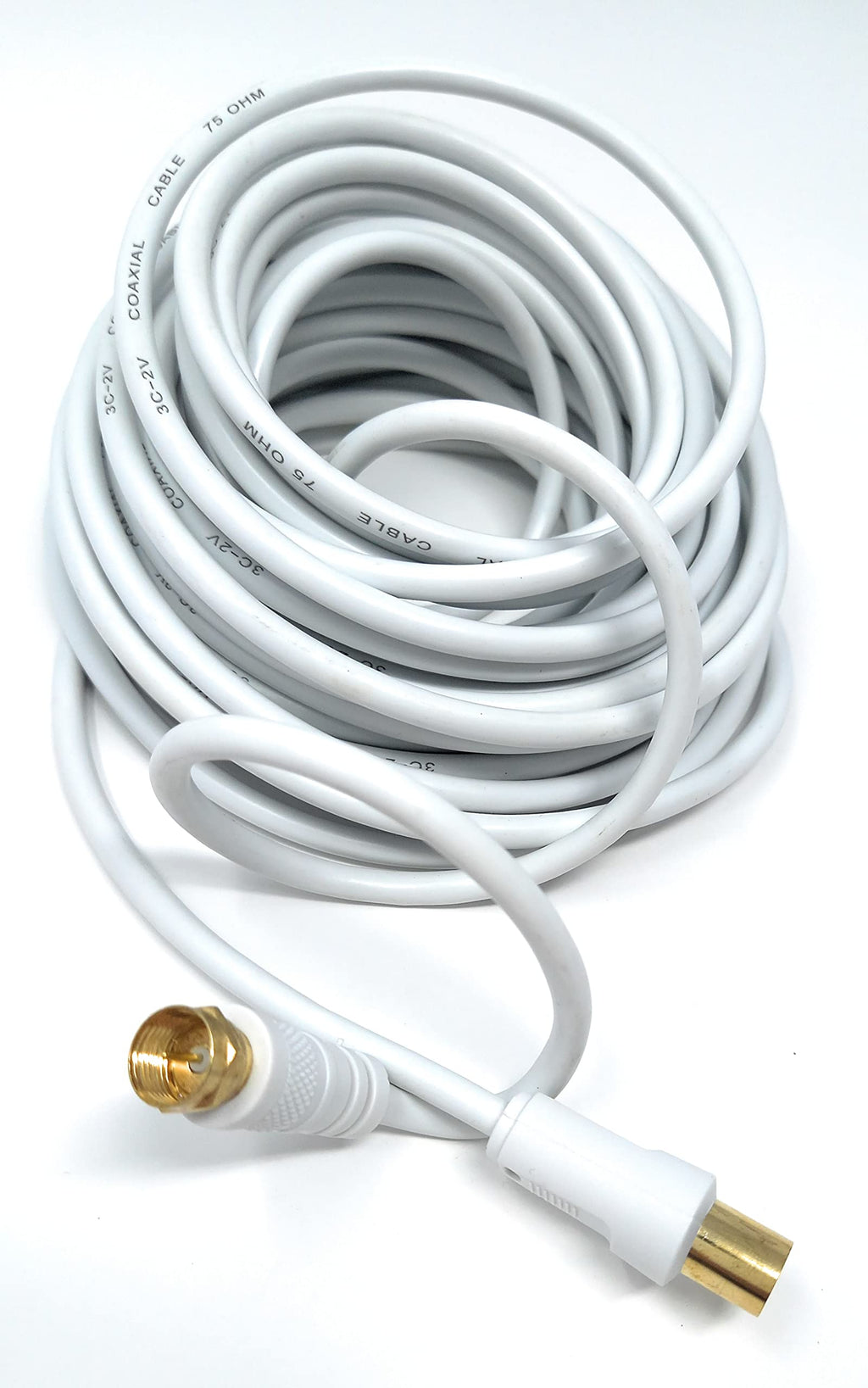 DRUT RF TV Aerial Male to F Type Connector Male Plug Coaxial Coax Cable, Lead, 75 Ohm, 3C-2V