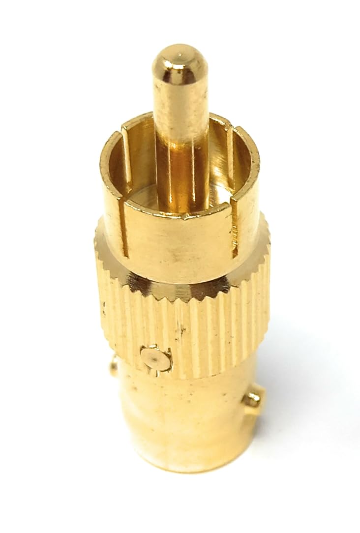 DRUT BNC Female to RCA Phono Male Plug Connector CCTV Camera Cable Video Adapter Gold Connectors