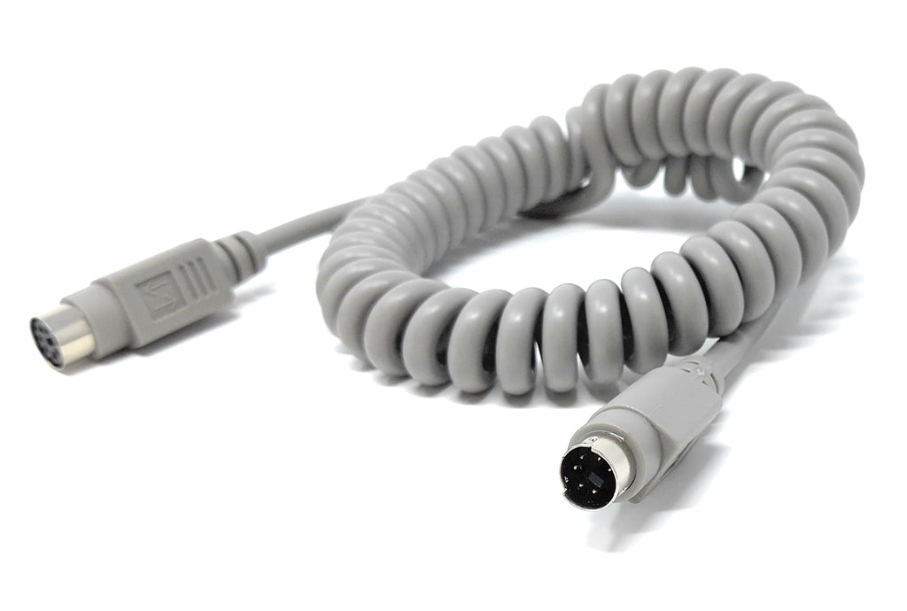 6 Pin Mini-Din Audio, Video, PS/2 Connection Coiled Extension Cable Lead, Male to Female, Compatible with PA Systems, Amp, Music Instruments, Data Communication, Ham Radio, Computer Interfaces, Max2m