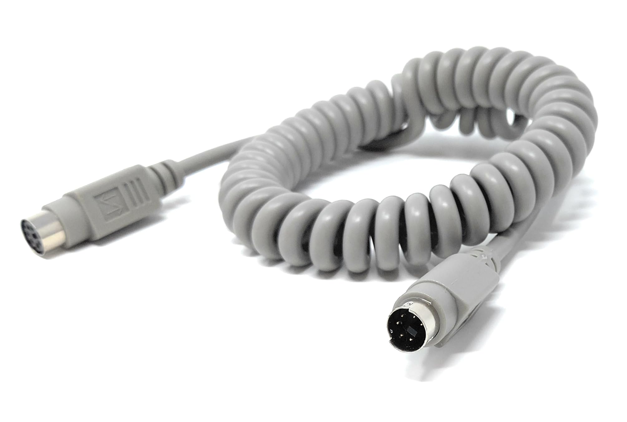 6 Pin Mini-Din Audio, Video, PS/2 Connection Coiled Extension Cable Lead, Male to Female, Compatible with PA Systems, Amp, Music Instruments, Data Communication, Ham Radio, Computer Interfaces, Max2m