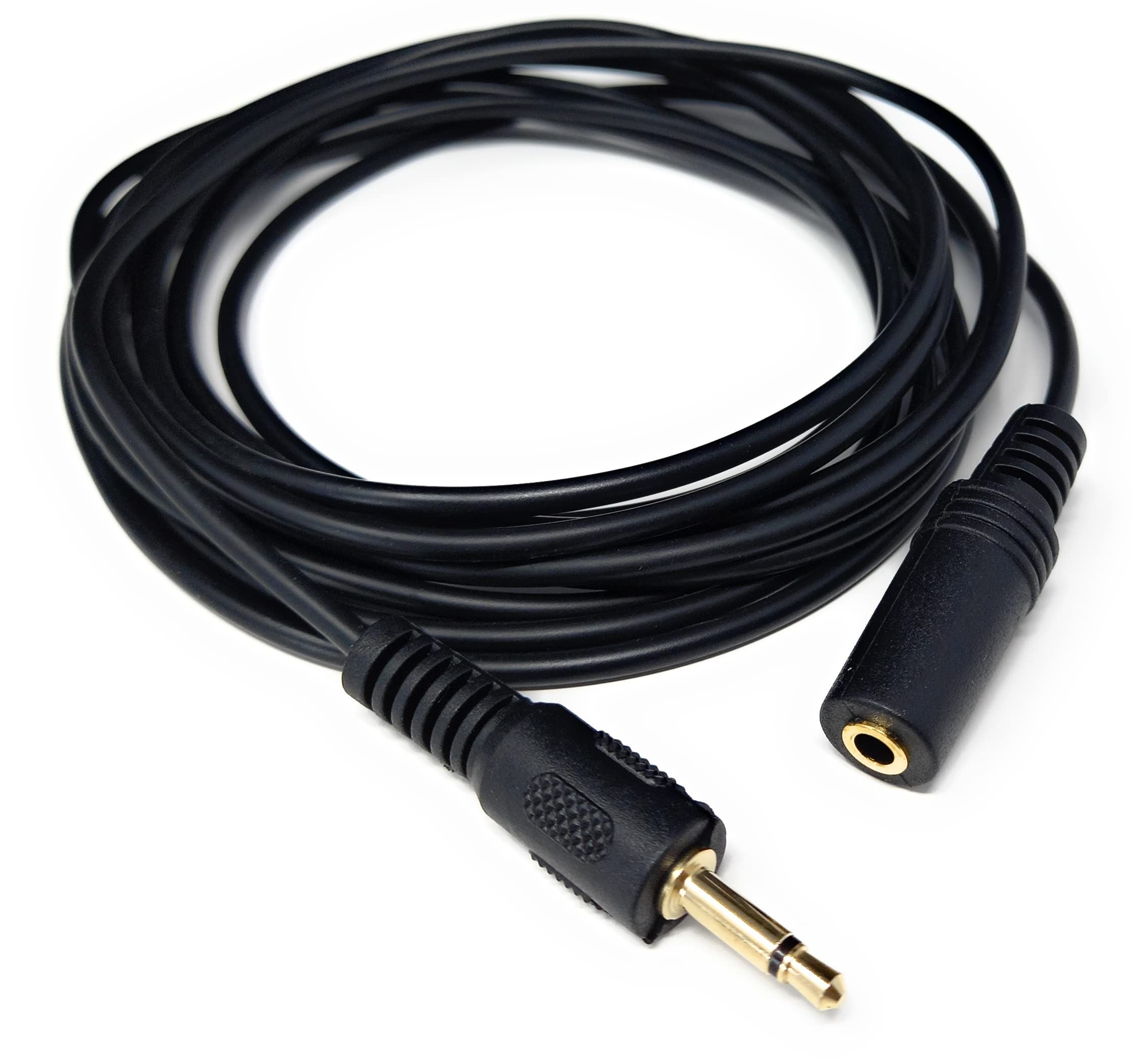 3.5mm Mono Jack to 3.5mm Socket Extension Cable Gold Connectors, Male Plug to Female Socket