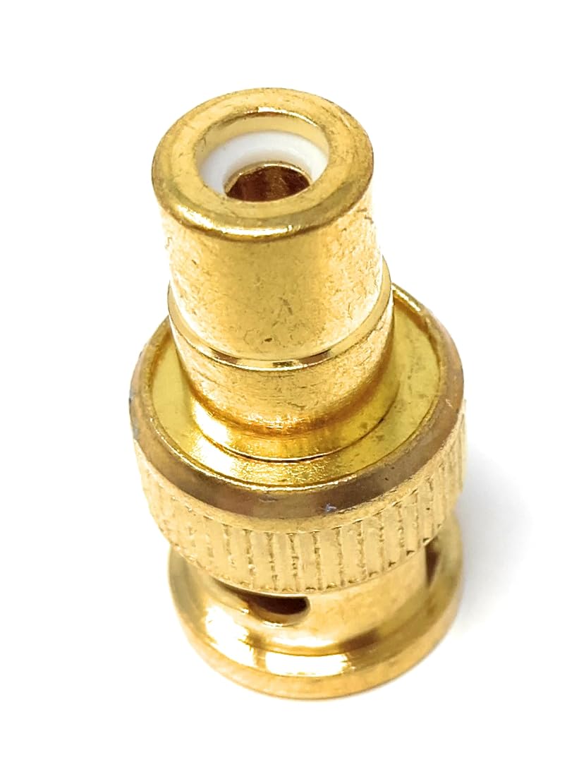DRUT RCA Phono Socket to BNC Male Adapter Cable Converter Gold