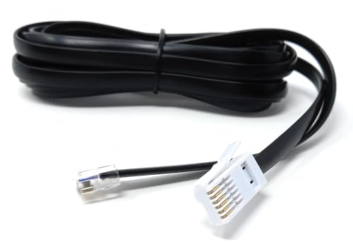 DRUT BT 631A Plug to RJ12 6P6C Plug Lead, 6 Wire Telephone Line Cord, Broadband Modem Router Cable