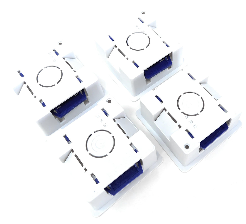 1 Gang Dry Lining Back Plasterboard Surface Pattress Box with Adjustable Lugs 35mm Deep, for Faceplate