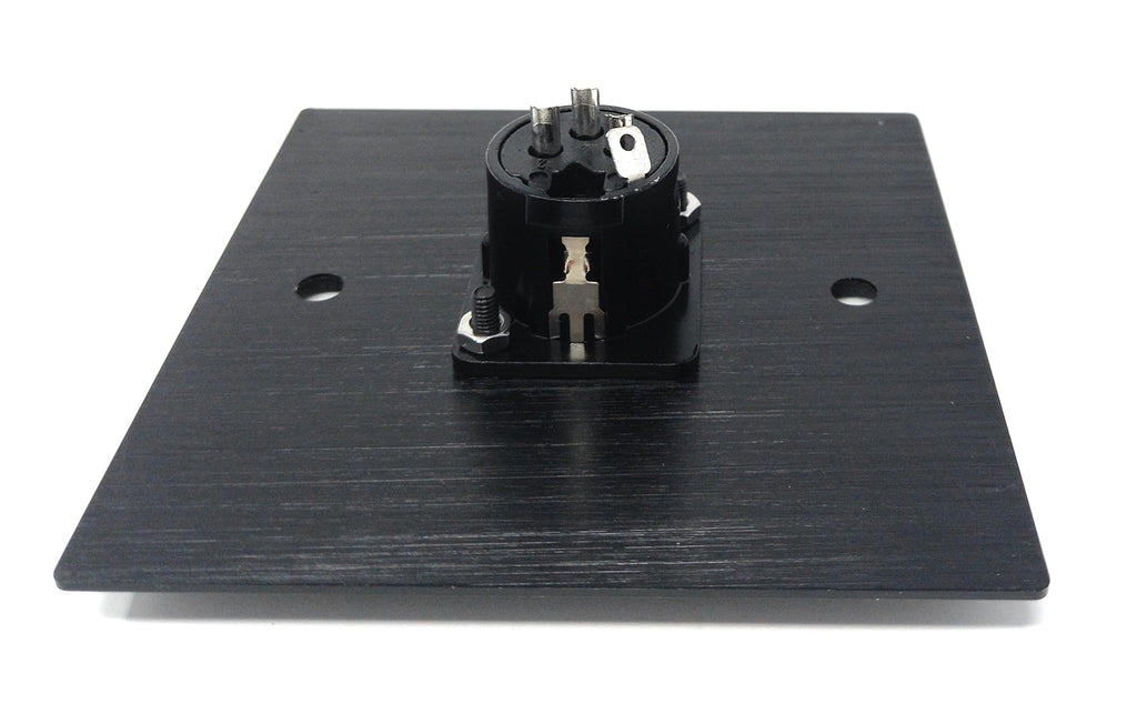 Brushed Aluminium 3-Pin XLR Female Sockets D-Series Wall Faceplate (Soldering Ends) – Durable Metal Plate for Audio, Amplifier, Microphone, Mixer & Speaker Connections – Screws Included