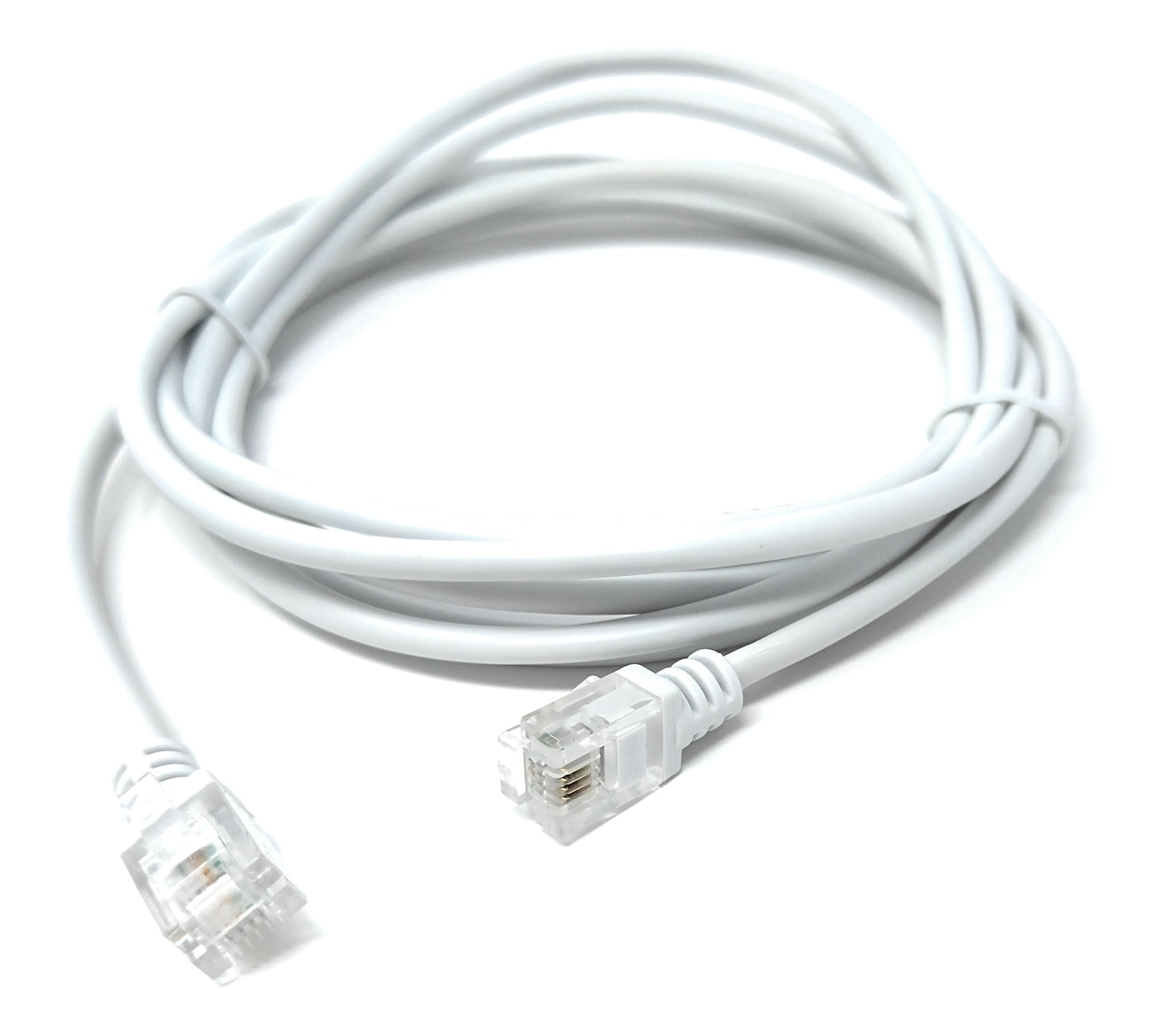 RJ11 to RJ11 ADSL 2 High Speed Broadband Modem Telephone Cable Transmits Data Up to 100 Mbits/sec, 26 AWG Supports Analogue or Digital (DSL/ISDN) Applications