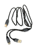 DRUT 1m USB B to (USB C & A) MIDI Interface 2in1 Braided Cable – MIDI In/Out Adapter for Keyboard, Controller, Synth, Audio Interface – Plug & Play Recording Cable
