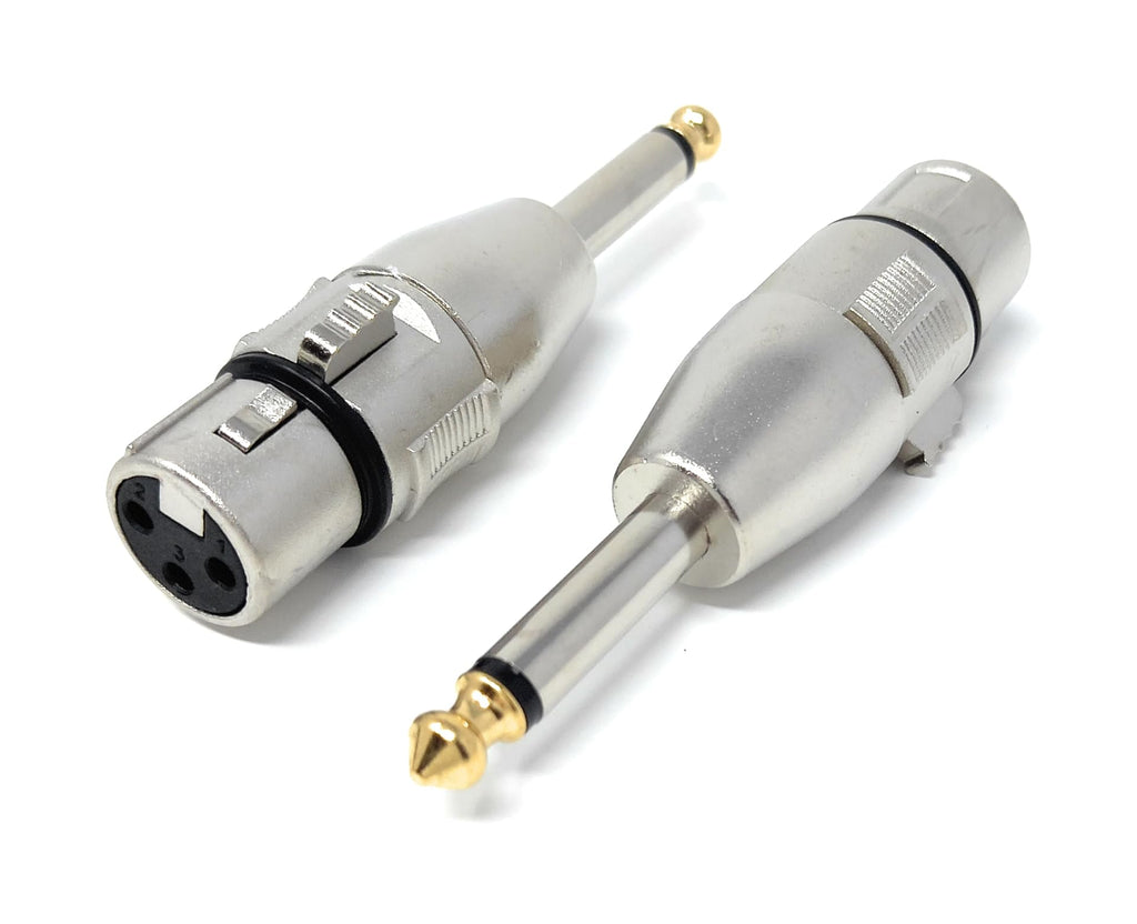 DRUT 6.35mm Mono TS Jack Plug to XLR Female Socket Cable Lead Adapter