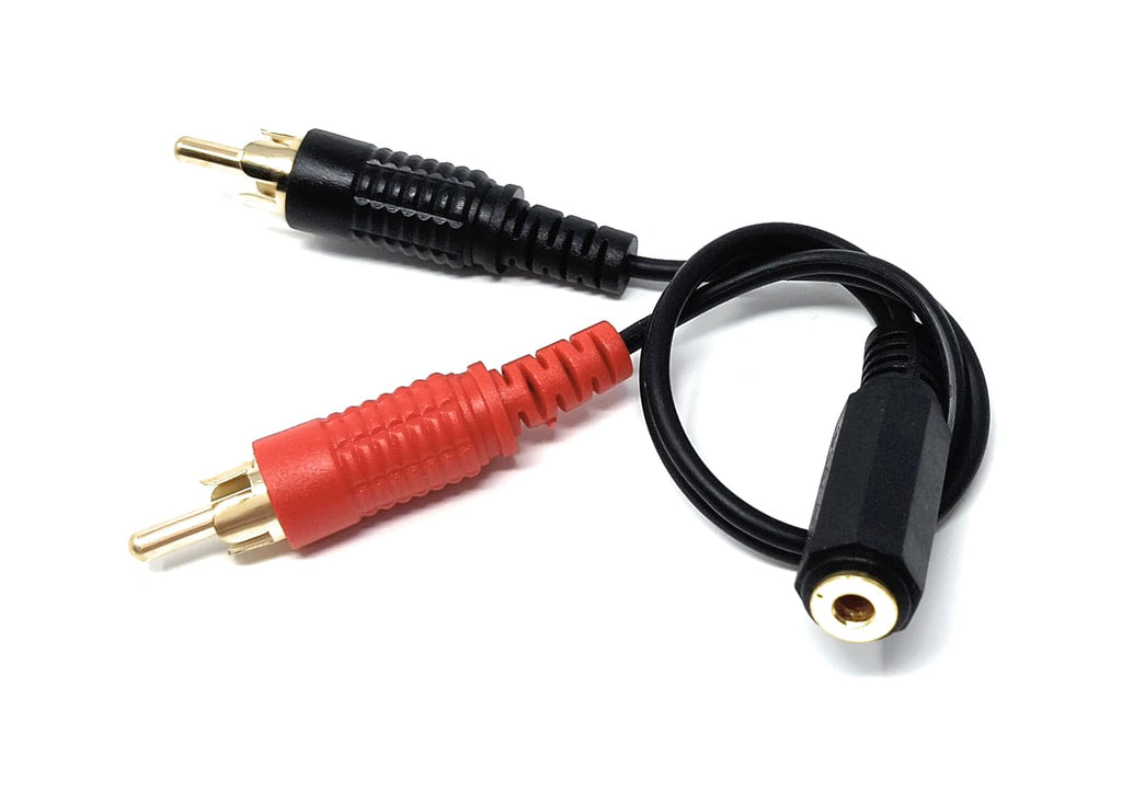 DRUT 20cm 3.5mm Stereo Jack Socket to 2 x RCA Phono Plugs Adapter Cable Splitter Audio Lead