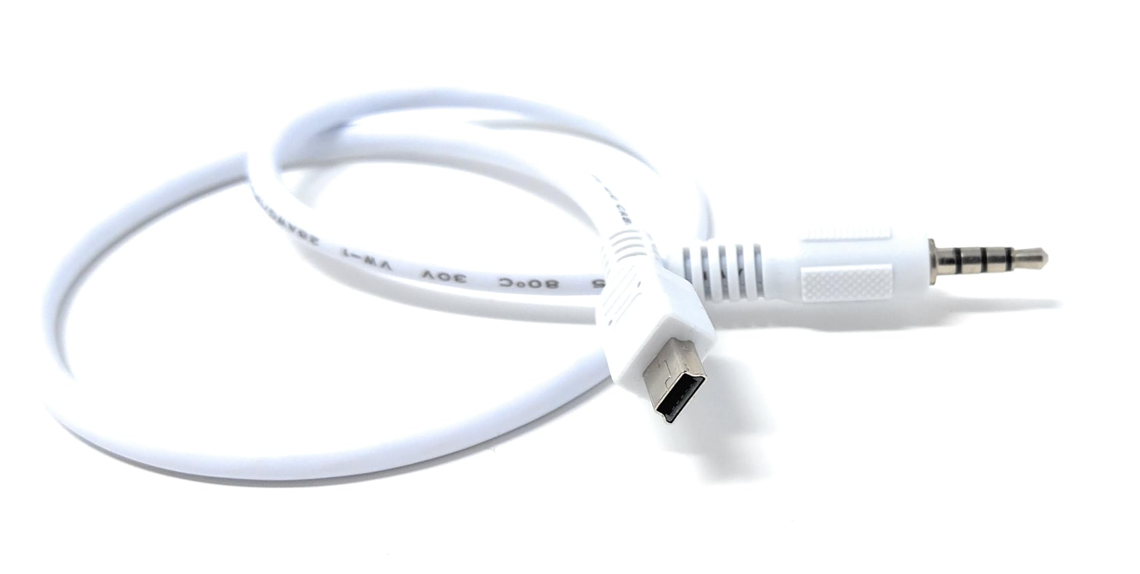 DRUT 50cm 3.5mm 4 Pole Male Audio Jack to 5 Pin Mini USB Male Adapter, TRS Aux Cable 1.6ft