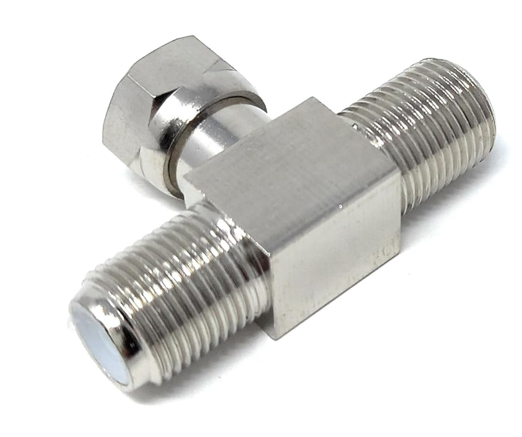 DRUT F-Type 2 Way Y Splitter Combiner TV Satellite Freeview Antenna Distributor Coax Adapter Male to 2 Female Distributor