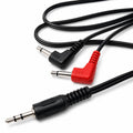 DRUT 1m 3.5mm Stereo Jack To 2 x 3.5mm Right Angled Mono Male Jack Plugs Audio Cable Lead