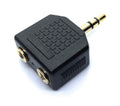 DRUT 3.5mm Stereo Jack to Twin 3.5mm Sockets Splitter Speaker, Headphone Cable Adapter, Gold Connectors