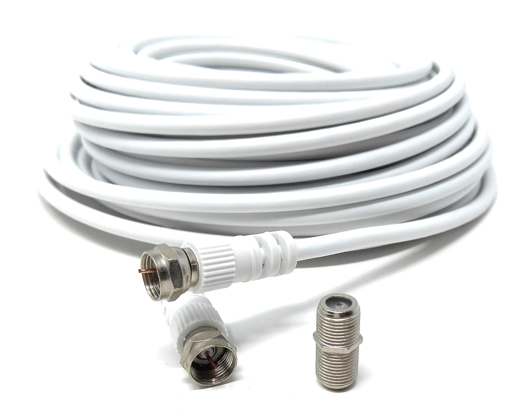 DRUT F-Type Connector TV RG6 Cable With (F-Type Female Coupler) Compatible With STB, Dish TV, Satellite, Antenna Coax Cable Lead