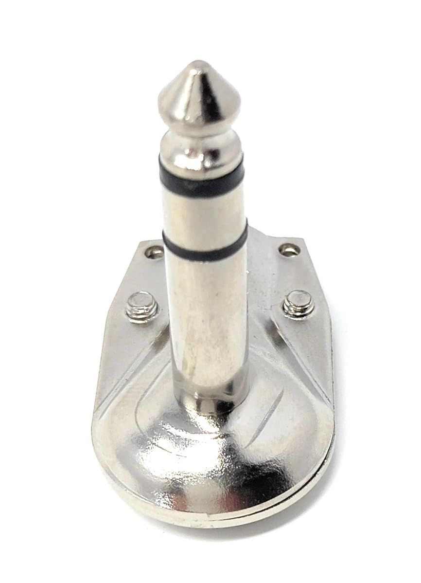 6.35mm Stereo 1/4 90 Degree Right Angle TRS Solder Plug, Flat Pancake Style, DIY Audio Connector