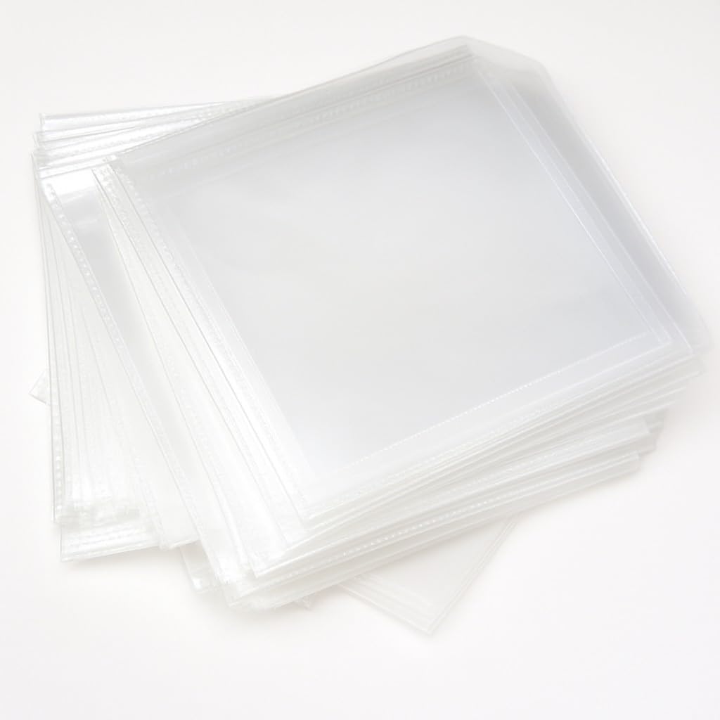 100 Pack Clear CD/DVD Sleeves – Polypropylene Disc Storage Pouches with Transparent Window, Soft Protective Covers for CDs, DVDs, Blu-ray Discs
