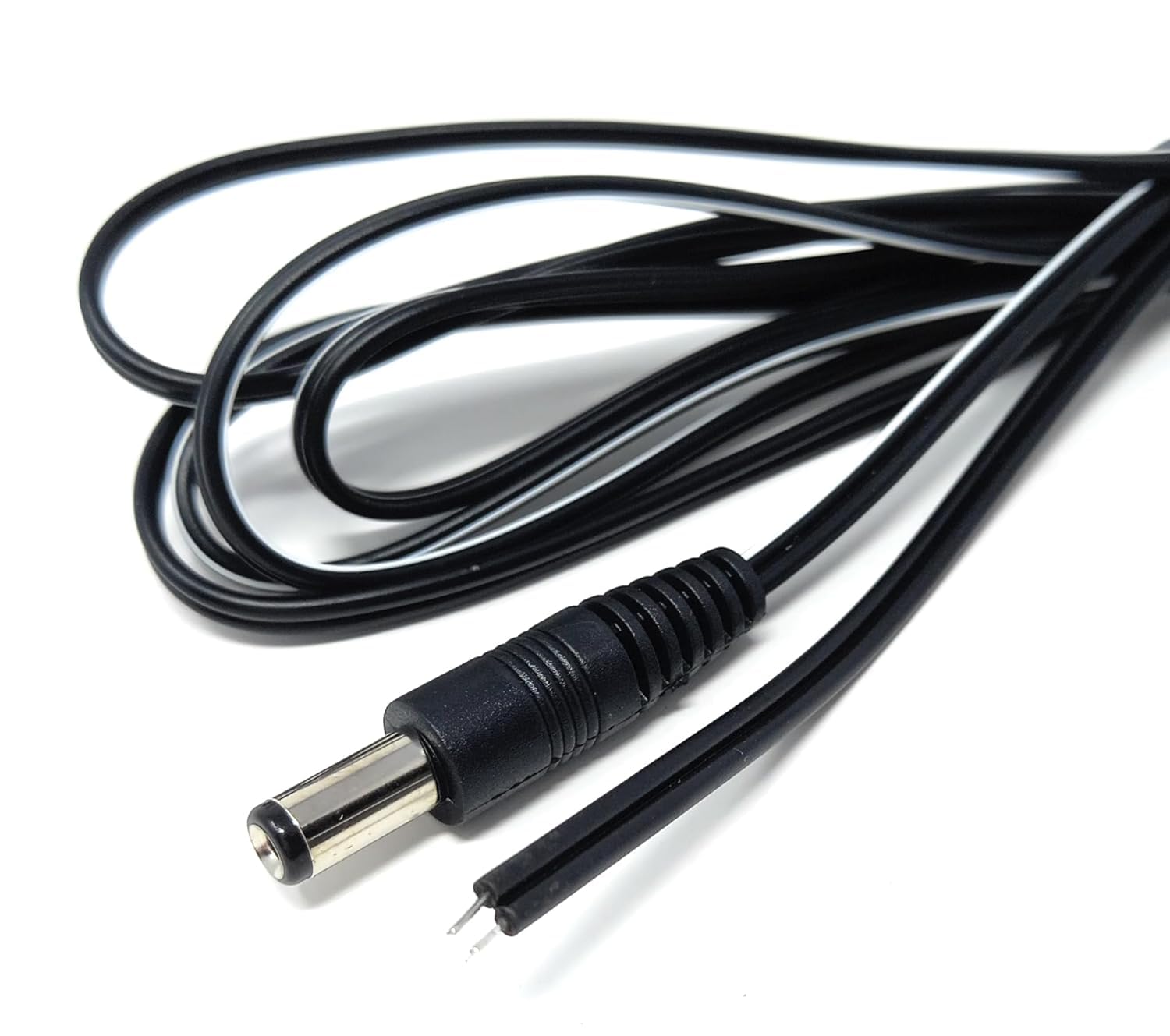 2.1mm x 5.5mm Male DC Plug to Bare Ended Power Cable Compatible With CCTV, LED Lights, Music Instruments, Solar Panels