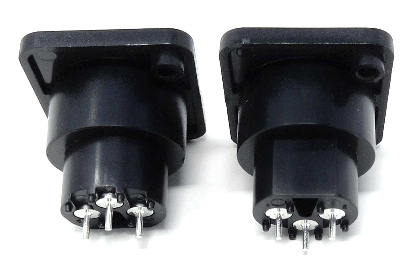 DRUT XLR 3 Pin Female Chassis Panel Mount Connector - D Series, Fits Standard D-Pattern Holes for Audio, Studio, PA Systems, Microphone, Music Instrument Cables