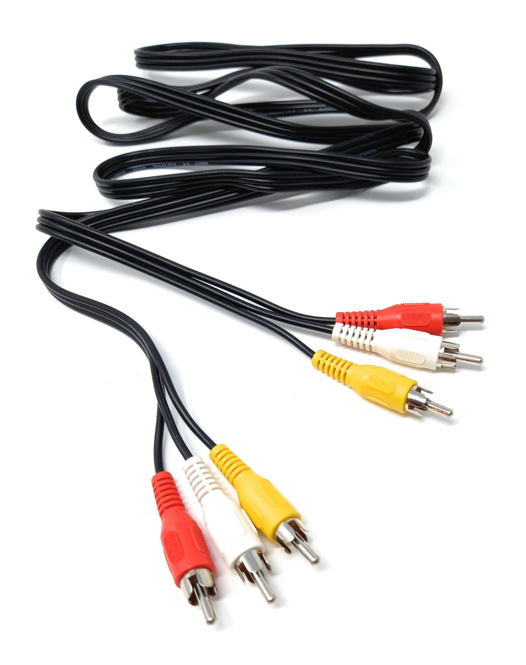 DRUT Triple 3 x RCA to RCA Phono Plugs to Plugs Composite, Audio Video Male to Male Cable Lead Nickel Contacts