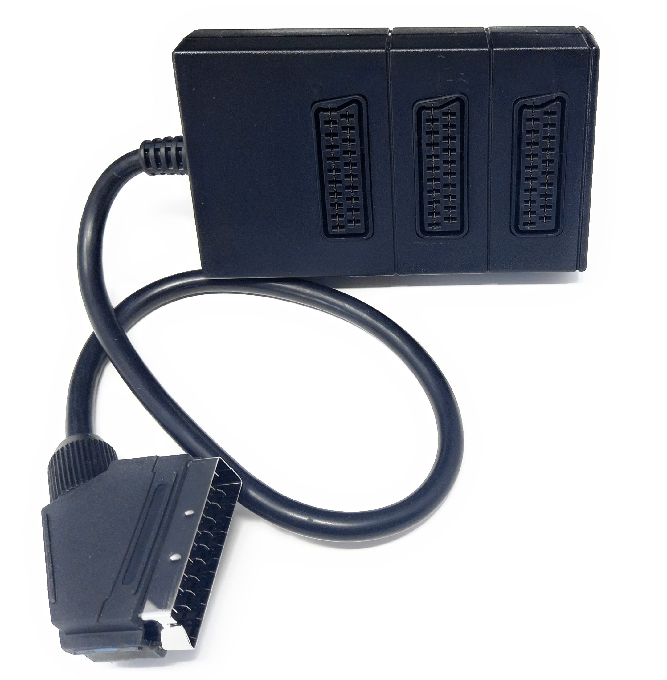 DRUT Scart Splitter Box Video Cable Adapter for TV, DVD, VHS, Game Console