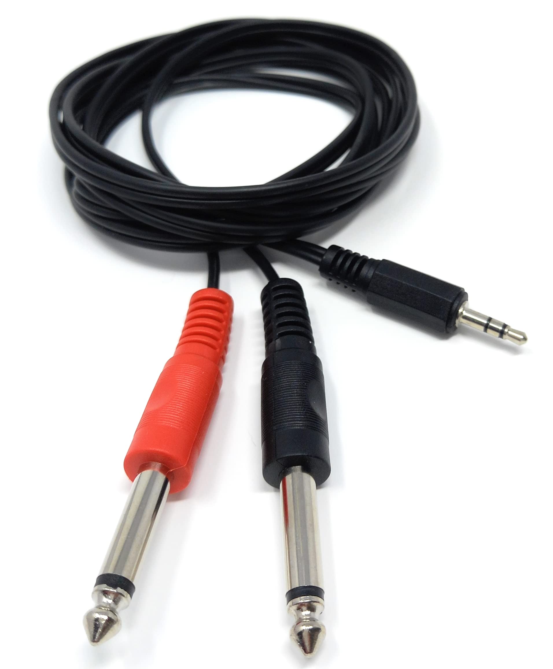 DRUT Stereo 3.5mm Jack to 2 x 6.35mm Mono Jacks, Y Cable Lead create description