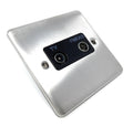 TV Aerial, Freeview RF & DAB/FM Radio Socket Wall Faceplate Stainless Steel 1 Gang
