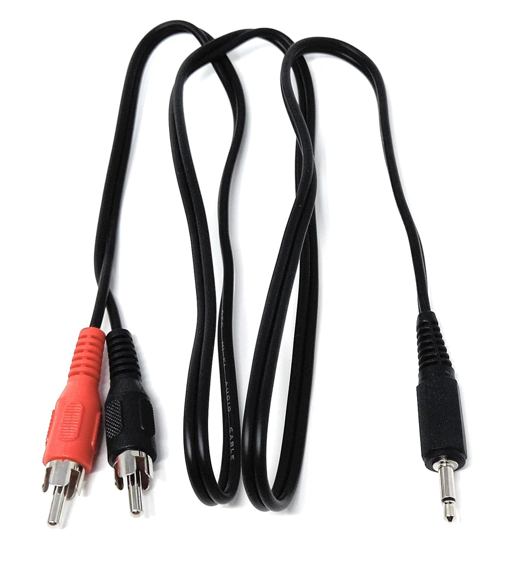 DRUT 3.5mm Mono Jack Plug to 2 x RCA Phono Plugs Audio AUX Cable Lead
