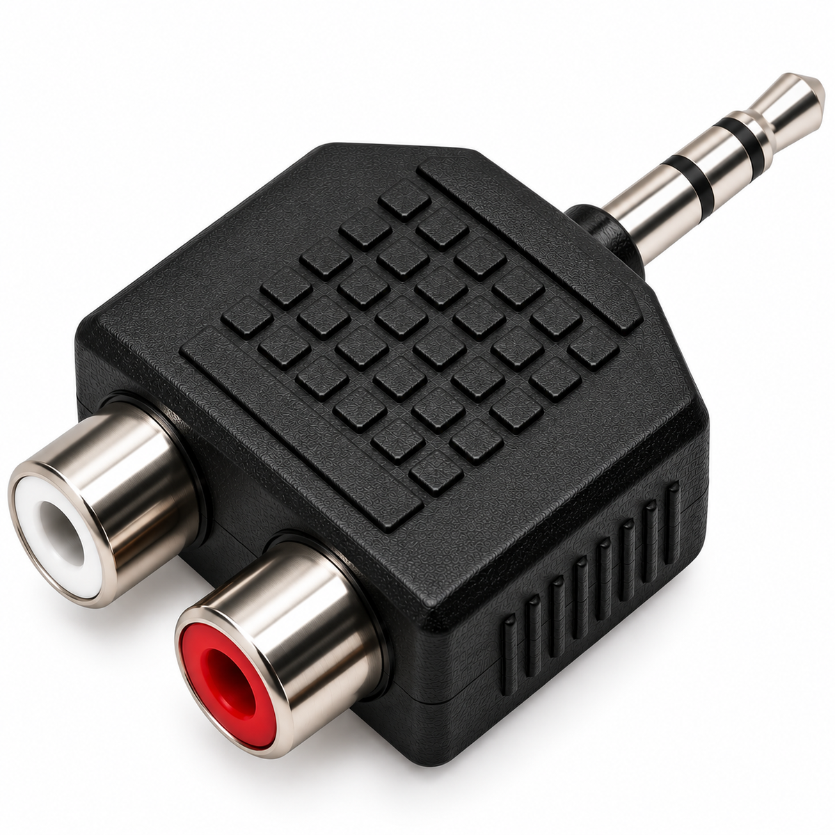 3.5mm Stereo Jack Plug to 2 x RCA Phono Sockets Adapter