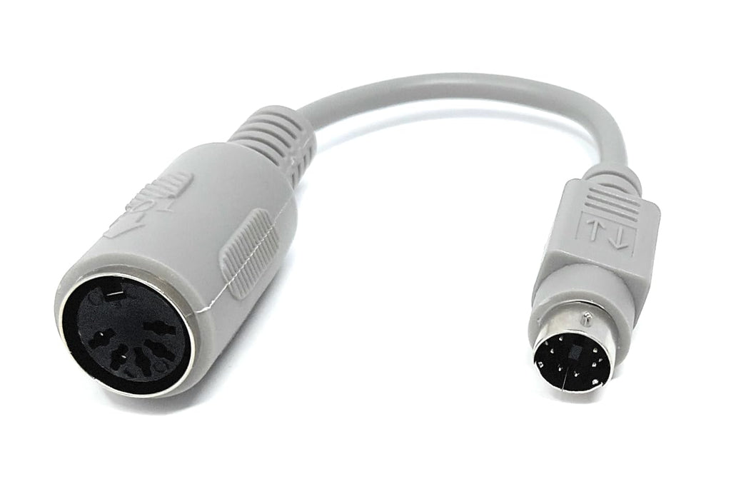 DRUT 6-Pin Mini DIN Male to 5-Pin DIN Female Adapter Cable for Musical Instruments, Keyboards and AT to PS/2 Conversions (15cm)
