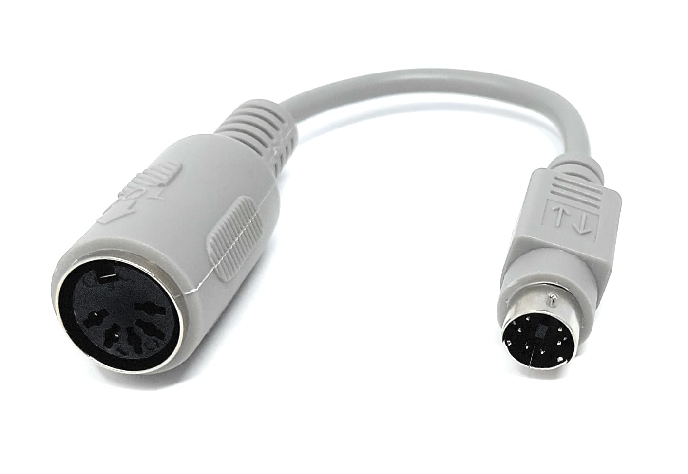 DRUT 6-Pin Mini DIN Male to 5-Pin DIN Female Adapter Cable for Musical Instruments, Keyboards and AT to PS/2 Conversions (15cm)
