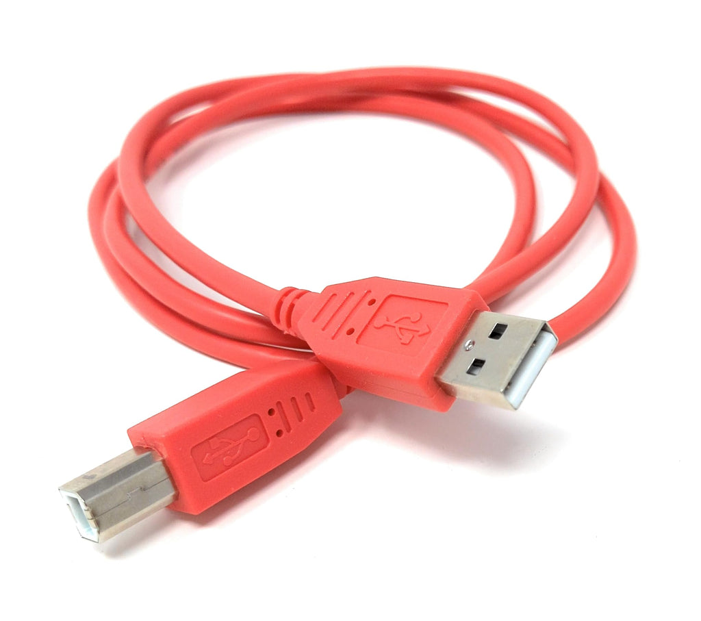 DRUT USB B Cable for DJ Controllers & MIDI Devices, Printer Style Lead for Mixers, Turntables, Keyboards, Samplers, Synthesizers, Compatible with Numark, Pioneer, Traktor, Denon, Akai, Serato