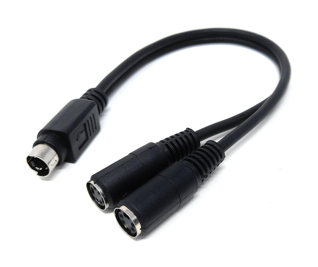 DRUT 25cm S-Video 4 Pin Mini DIN to 2 x Sockets Female Y Splitter Connector Extension Adapter Cable 0.8ft