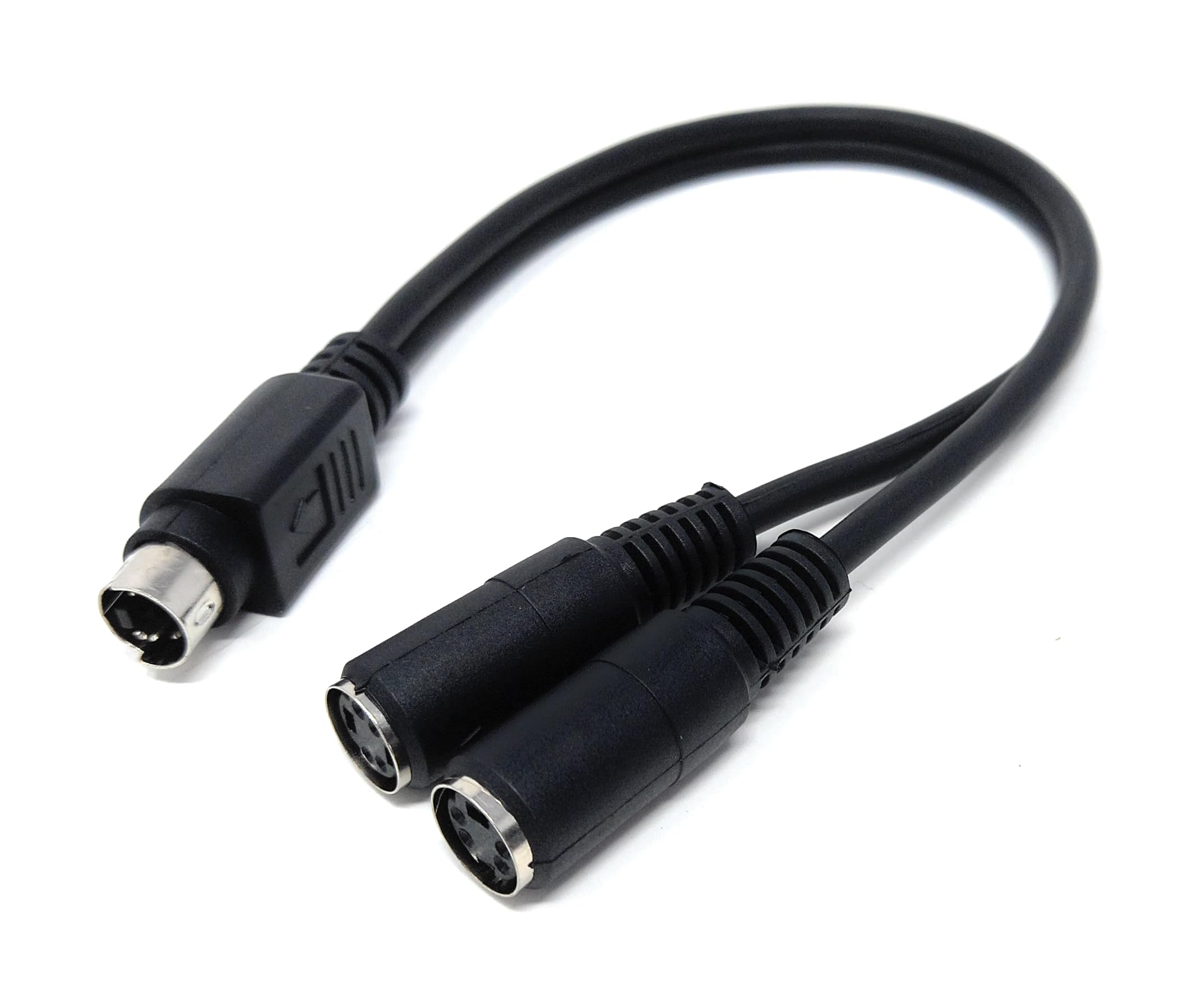 DRUT 25cm S-Video 4 Pin Mini DIN to 2 x Sockets Female Y Splitter Connector Extension Adapter Cable 0.8ft
