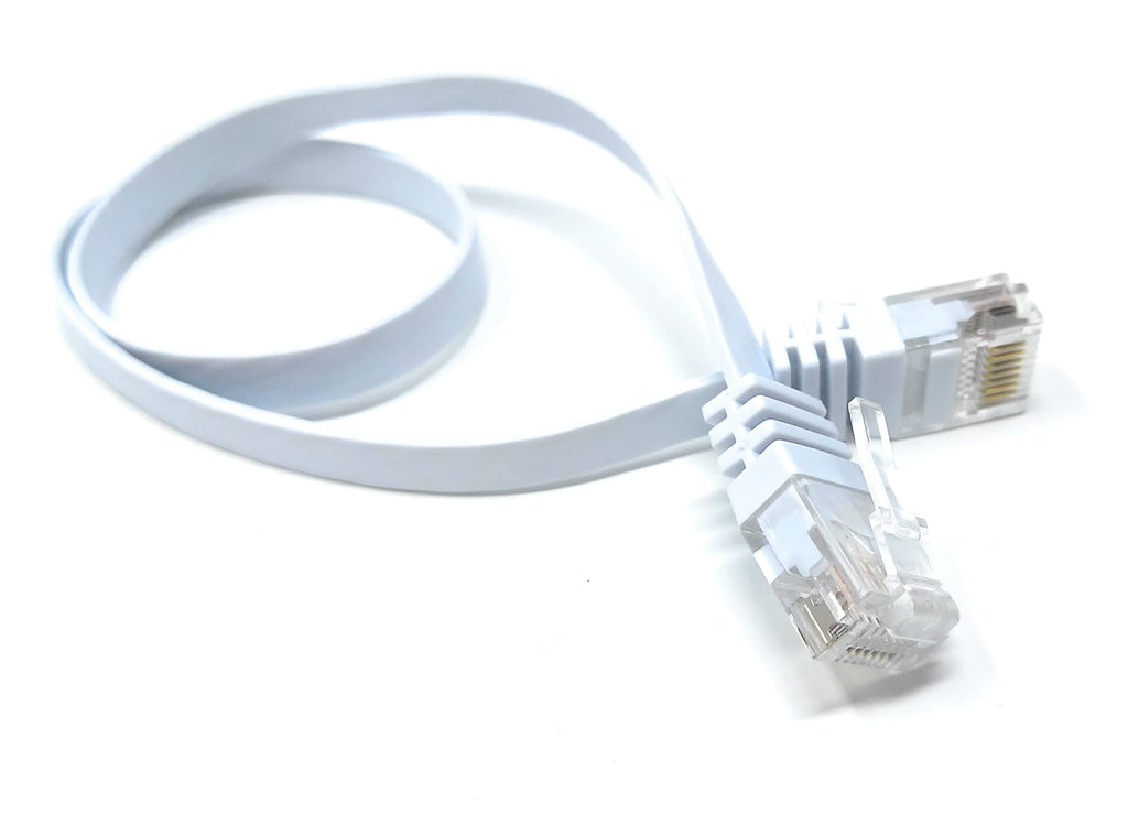 DRUT FLAT CAT6 RJ45 Ethernet LAN Patch Cable, Low Profile GIGABIT Full Copper 32AWG, Lead Allows Up to 1000Mbps Speed
