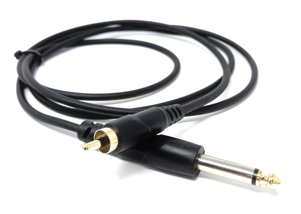 DRUT 6.35mm (1/4") Mono Jack Plug to RCA Phono Audio Cable – Signal Patch Lead for Mixers, Controllers, DJ & Audio Equipment