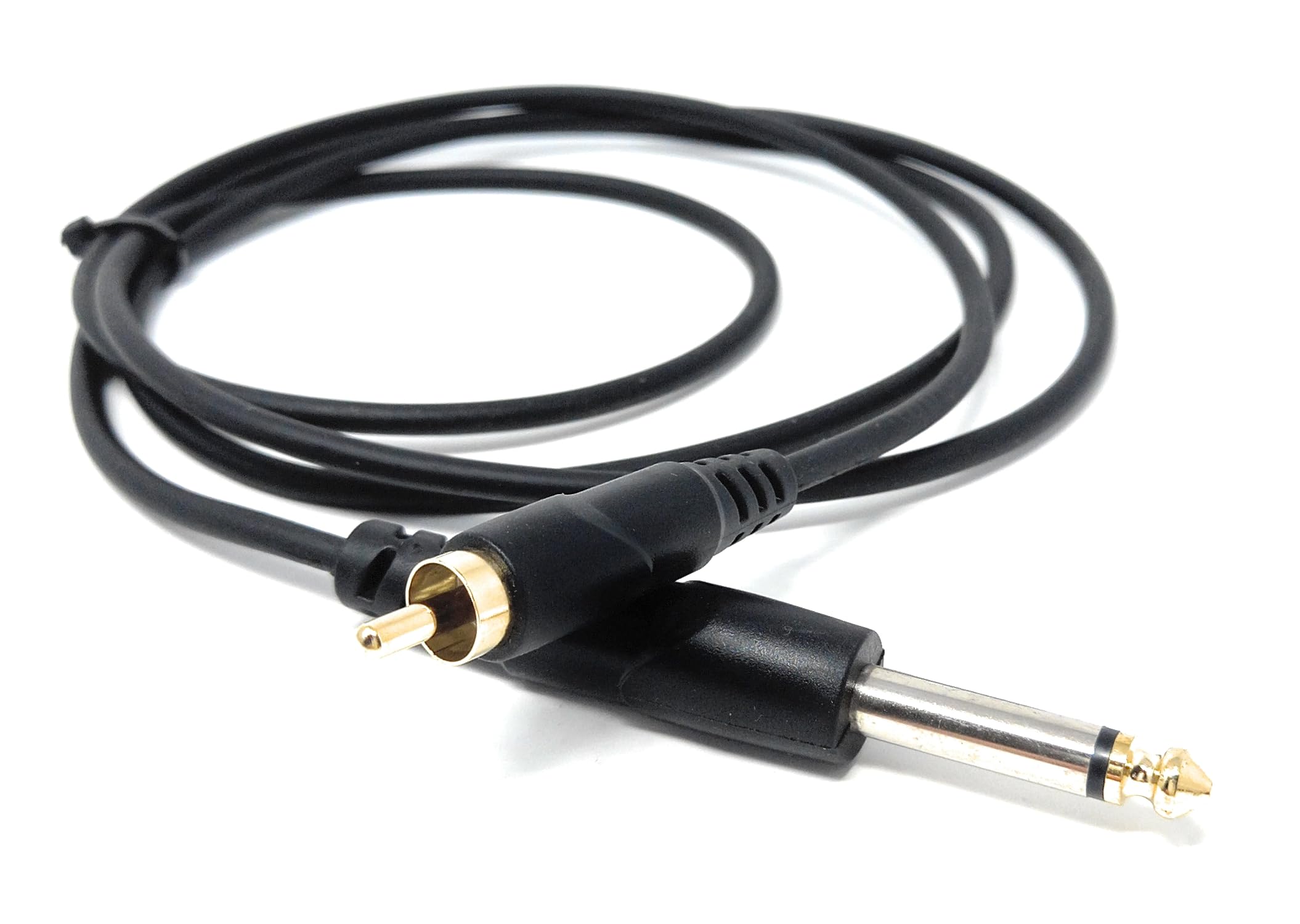 DRUT 6.35mm (1/4") Mono Jack Plug to RCA Phono Audio Cable – Signal Patch Lead for Mixers, Controllers, DJ & Audio Equipment
