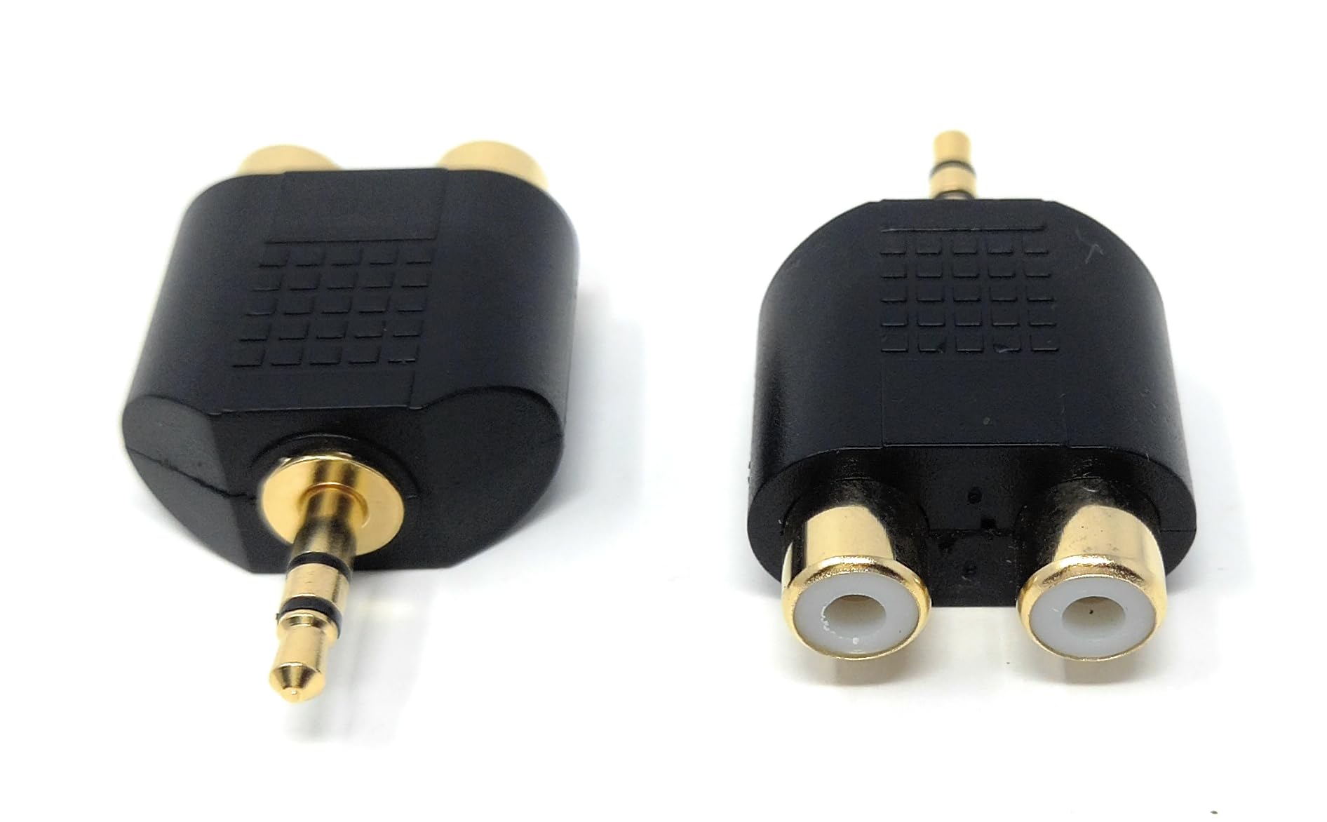 DRUT 3.5mm Stereo Jack Plug to Twin RCA Phono Mono Splitter or Combiner Audio Adapter