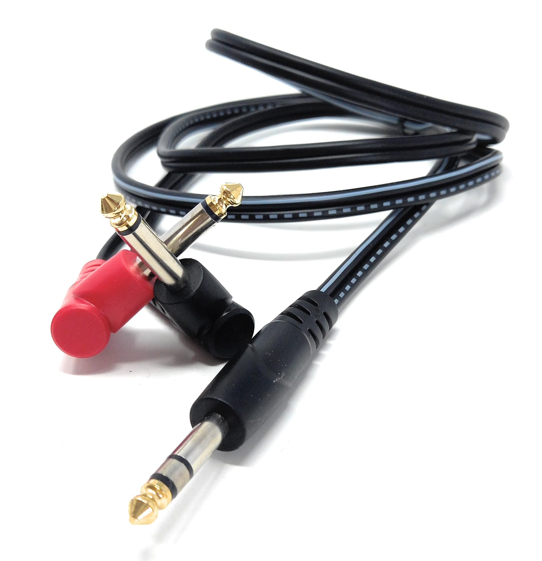 DRUT 6.35mm 1/4" Stereo Jack to 2 x Mono Jacks Audio Cable Lead for Music Instruments, Mixer, AMP, Guitar