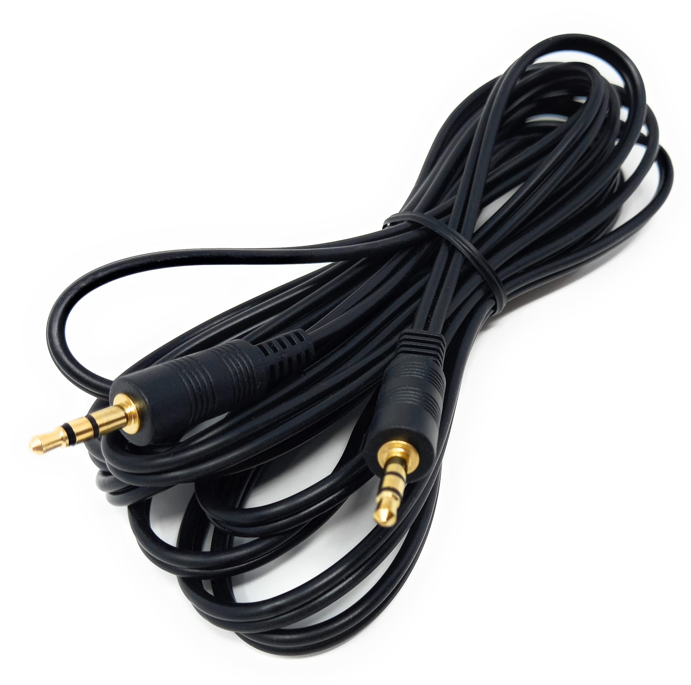 DRUT 3.5mm to 3.5mm Stereo Audio AUX Cable Gold Connectors, Small 3 pin Jack to Jack Speaker Lead