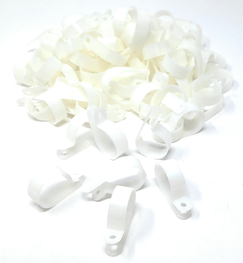 100pcs. P-Clips Plastic Nylon for Hose, Pipe, Cable, Wire, Tubing Wall Clamp Mount