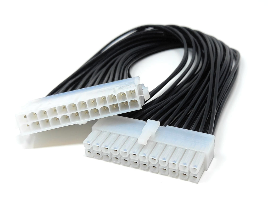 DRUT 30cm ATX 24-Pin Male To Female Extension Cable Connector, PC Motherboard PSU Power Supply Lead 1ft
