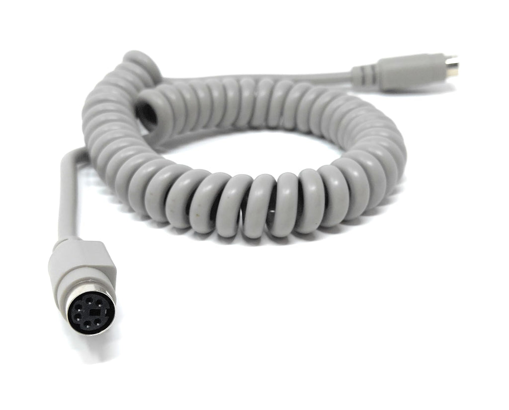 6 Pin Mini-Din Audio, Video, PS/2 Connection Coiled Extension Cable Lead, Male to Female, Compatible with PA Systems, Amp, Music Instruments, Data Communication, Ham Radio, Computer Interfaces, Max2m