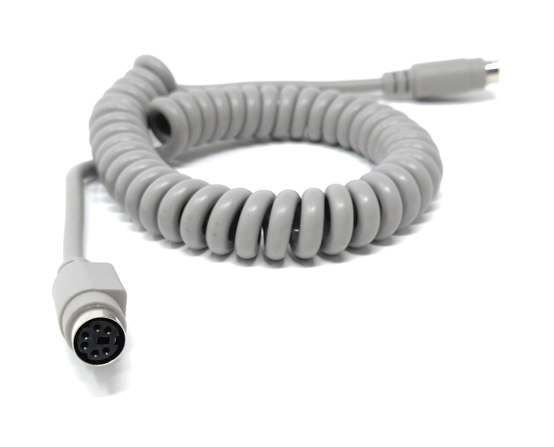6 Pin Mini-Din Audio, Video, PS/2 Connection Coiled Extension Cable Lead, Male to Female, Compatible with PA Systems, Amp, Music Instruments, Data Communication, Ham Radio, Computer Interfaces, Max2m