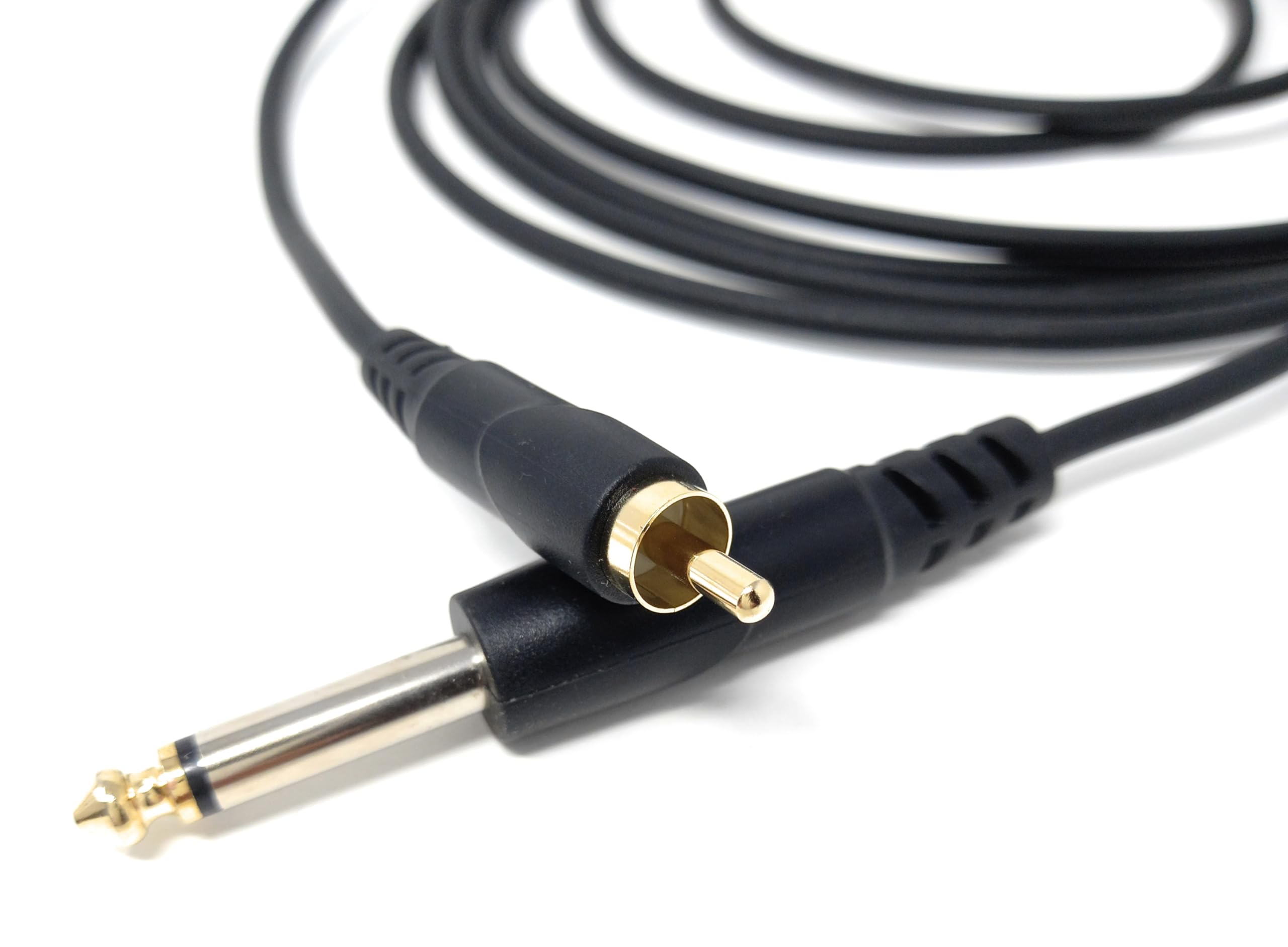 DRUT 6.35mm (1/4") Mono Jack Plug to RCA Phono Audio Cable – Signal Patch Lead for Mixers, Controllers, DJ & Audio Equipment