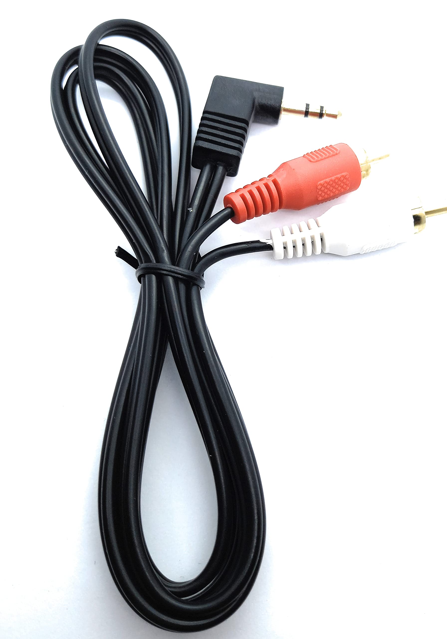 DRUT 3.5mm to RCA Jack Right Angled AUX Stereo Audio Cable Gold Plated Connectors