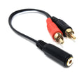 DRUT 20cm 3.5mm Stereo Jack Socket to 2 x RCA Phono Plugs Adapter Cable Splitter Audio Lead