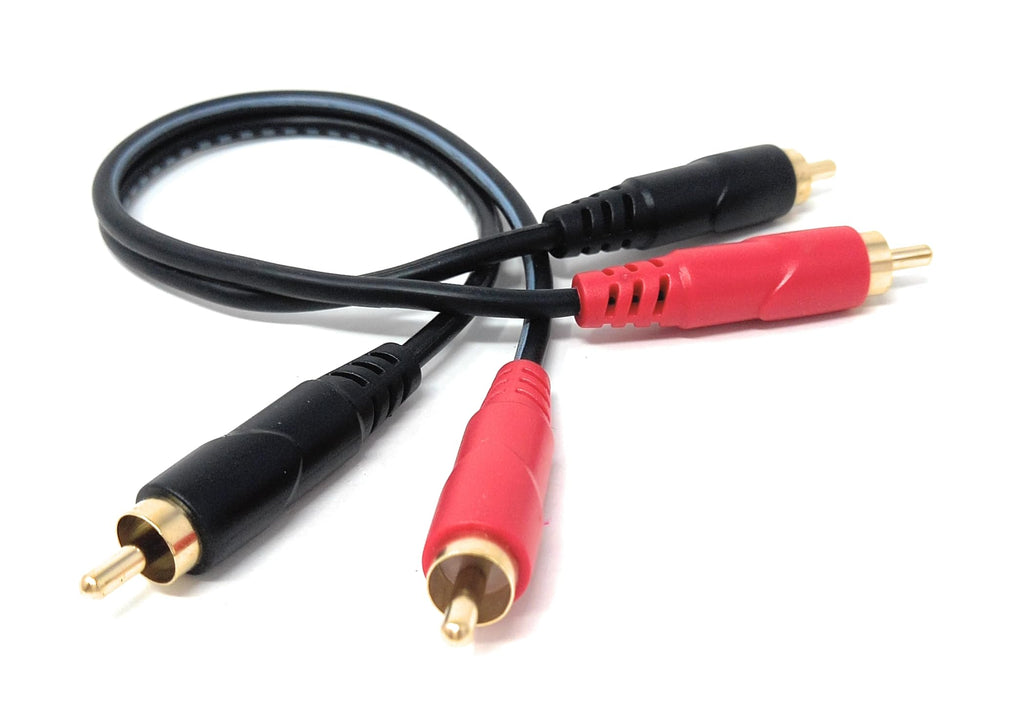 DRUT 2 x RCA Audio Cable – Stereo Male to Male Lead with Gold-Plated Plugs for Amplifier, Active Speakers, Subwoofer, Turntable, HiFi & Home Audio Systems